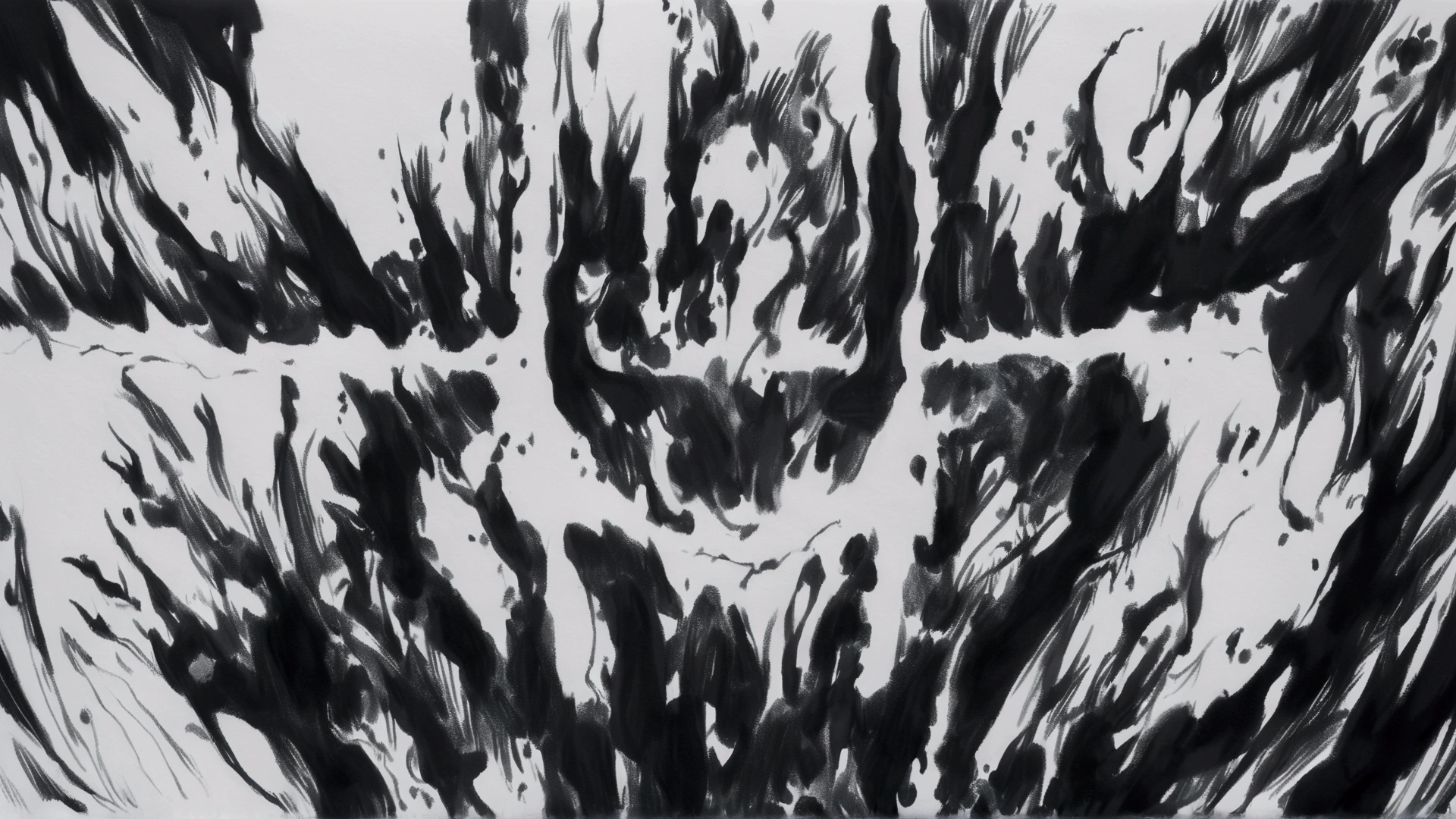 a close-up of a black and white drawing of a person, black ink painting, abstract horror, black ink drawing, black ink on white background, black ink on paper branco, one big inkblot on the paper, black ink on paper, charcoal smudges, symmetrical cloaked figure face, ink under drawing, Abstract charcoal sketch, black ink on paper texturizado