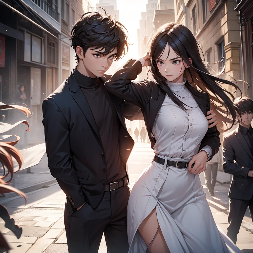 Young man fighting young woman