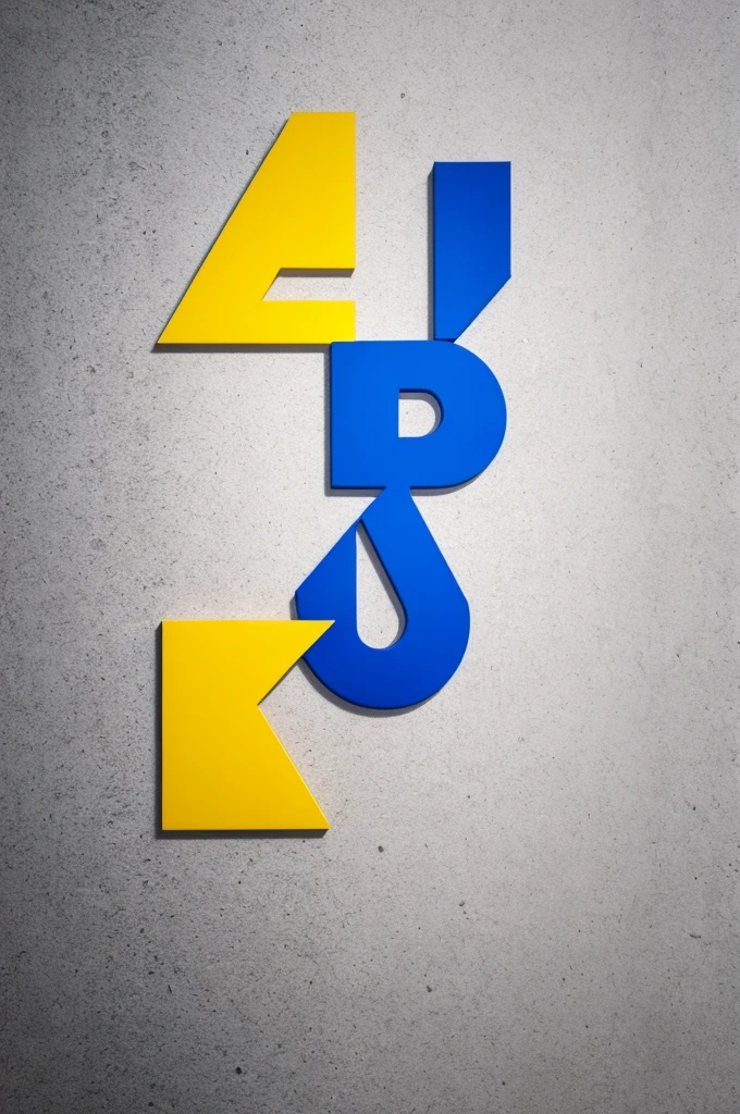 Create a blue and yellow logo with the letters AA