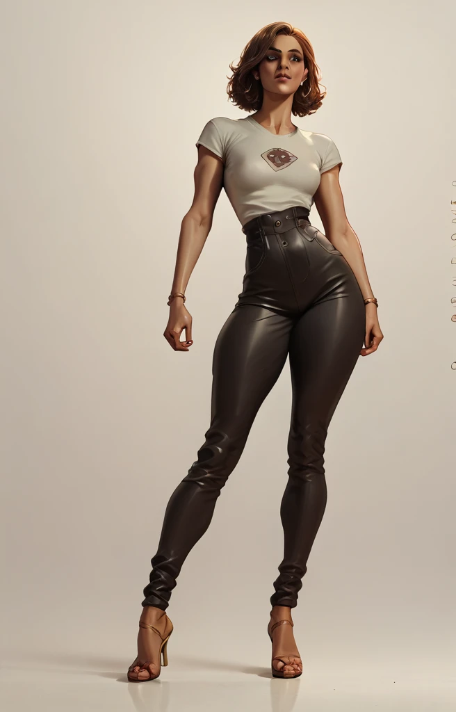 culona, Big legs, small waist, head on, leggins blancos