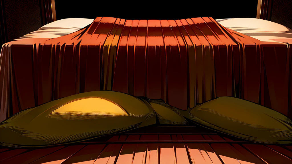a muscular male anthro wolf with red fur, gold markings, and red eyes, seductive look, laying on a bed, (best quality,4k,8k,highres,masterpiece:1.2),ultra-detailed,(realistic,photorealistic,photo-realistic:1.37),detailed facial features,extremely detailed eyes and face,detailed muscular body,red hair,anthro,frontage,hot,seductive look,peeking,fully naked