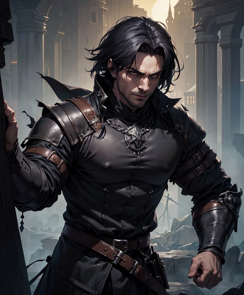 (((Single character image.))) (((1boy))) (((Dressed in medieval fantasy attire.))) (((Generate a darkly handsome male character for a fantasy setting.))) (((Appears to be 20 years old with youthful looks.))) (((Dark and sinister background at night.))) (((Alpha male))) (((Solo character image.))) (((Generate a single character image.))) (((Extremely sexually attractive.))) Dark fantasy art, (((Dark, night time background.))) (((Strong elements of dark medieval fantasy.))) (((Sexy and handsome male.))) (((This is an urban explorer in a dark fantasy realm.))) Night background. Dark. Eerie. Dark fantasy art highly detailed, volumetric light, artstation, strong erotic overtones, dressed in a puffy shirt and pirate vest flirty, best quality:1.0,hyperealistic:1.0,photorealistic:1.0,madly detailed CG unity 8k wallpaper:1.0,masterpiece:1.3,madly detailed photo:1.2, hyper-realistic lifelike texture:1.4, picture-perfect:1.0,8k, HQ,best quality:1.0,