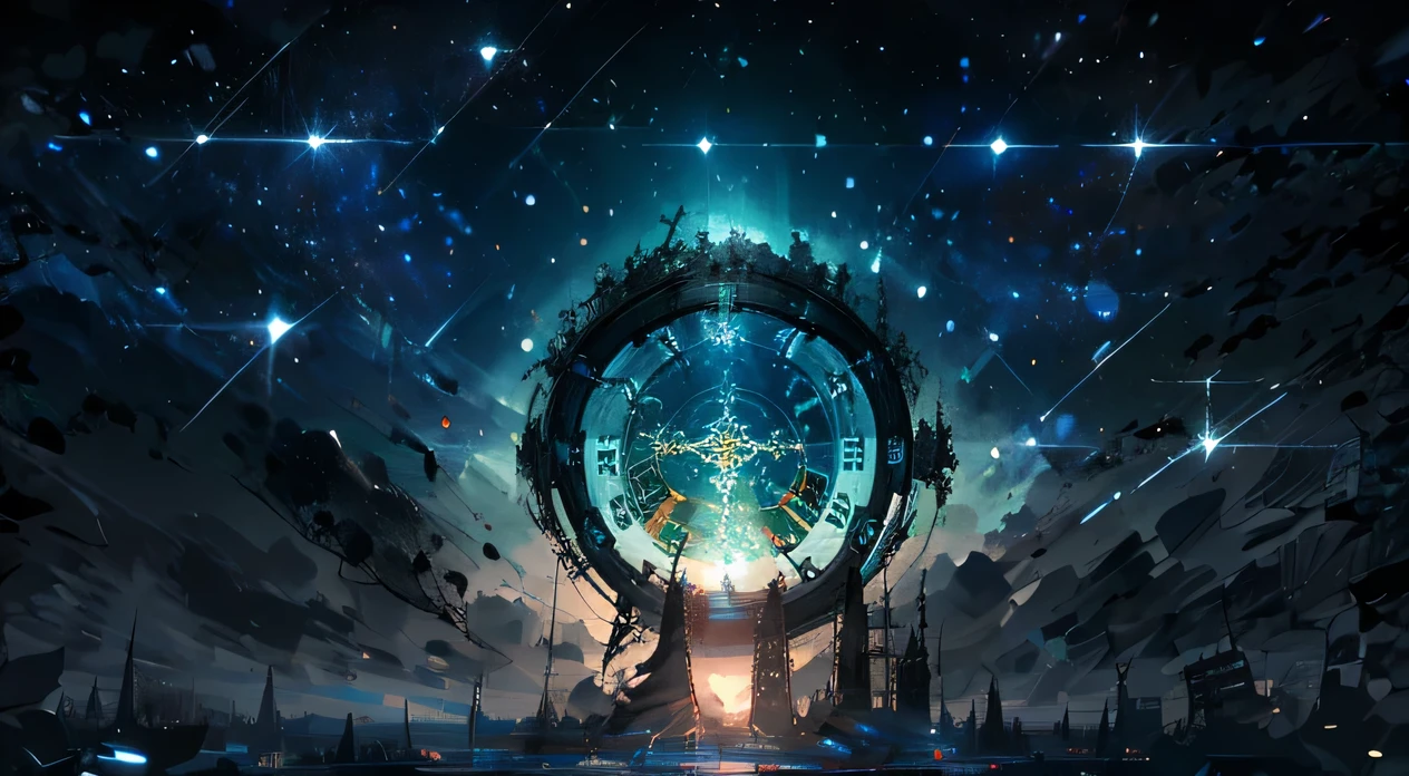 astrolabe,Sky observatory,astronaut,(absurd, A high resolution, ultra detailed),(masterpiece, Best quality:1.2),The power of mythology, fantasy, Digital art of the highest quality
