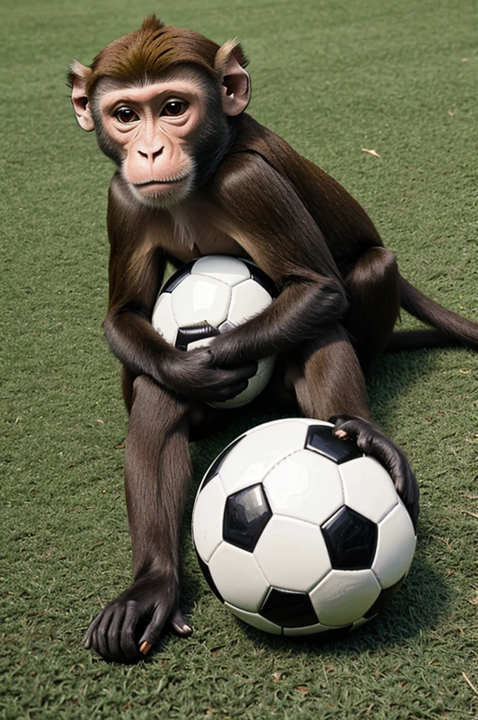 Soccer monkey with the letter l