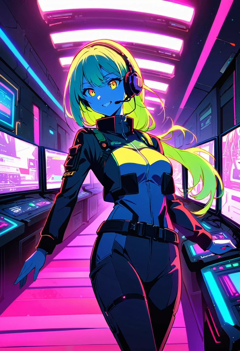 (best quality, masterpiece), 1girl, holo jacket, cyberpunk, neon, fog, (cartoon: 1.5), sexy, thong, big chest, tight, small, small, neon signs, ramen shop, fishnet very low, transparent, very long hair, from the back, ass, bubble butt, string