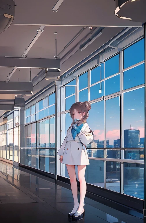 (work of art:1.2、highest quallity:1.2)、32k HDR、high resolution、(standing alone、1 girl、slender figure)、(Realistic style with Starlux Airlines uniform)、 (in the airport lobby, professional lighting)、A suitable woman, beautiful face,、(Starlux Airlines silver uniform:1.4)、(半袖のStarlux Airlines silver uniform)、(chest scarf)、breasts big、(long hair updo、hair bun)、dark brown hair、Long shot、((fine hand:2.0))、((Harmonious body proportions:1.5))、((normal limbs:2.0))、((normal finger:2.0))、((Delicate Eyes:2.0))、((normal eyes:2.0)))、Beautiful standing posture、ssmile