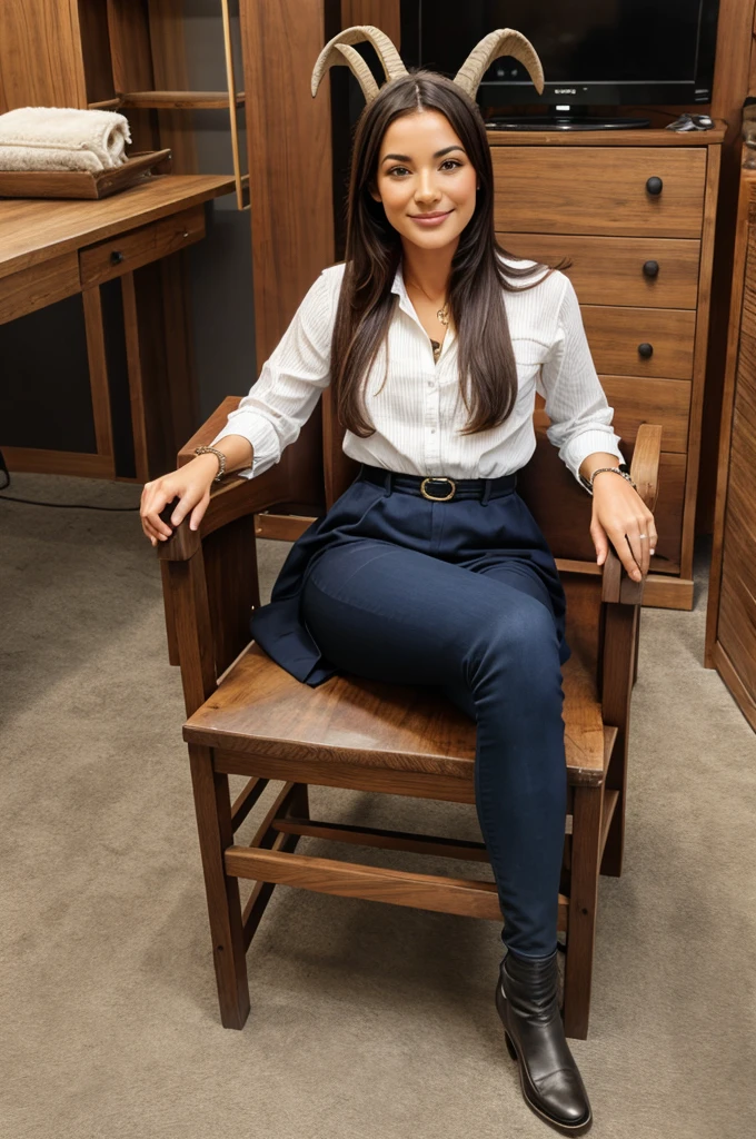 goat seat on  chair