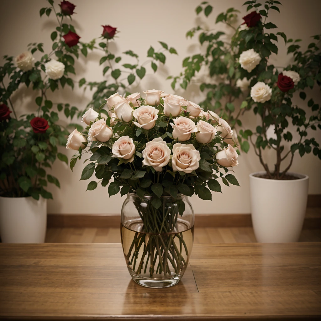Some roses in one frem background blur 