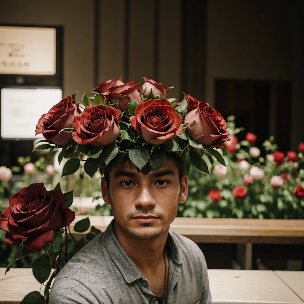Some roses in one frem background blur
A man given a women