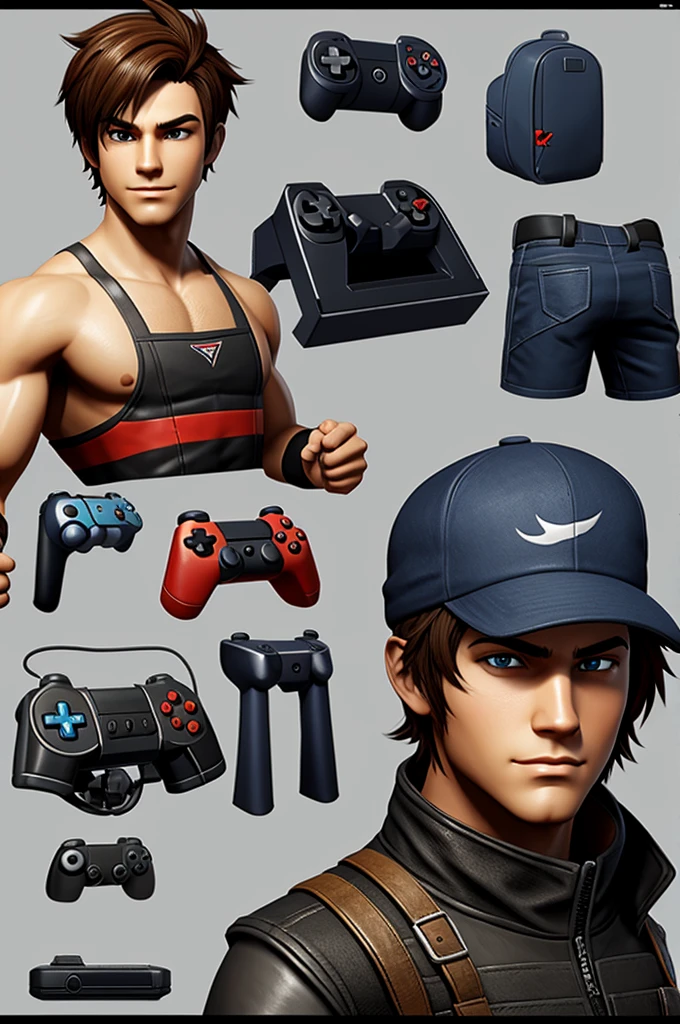 Video game style boy character