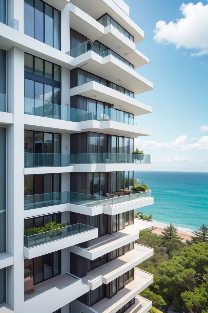 Build a building with a sea view from a balcony 
