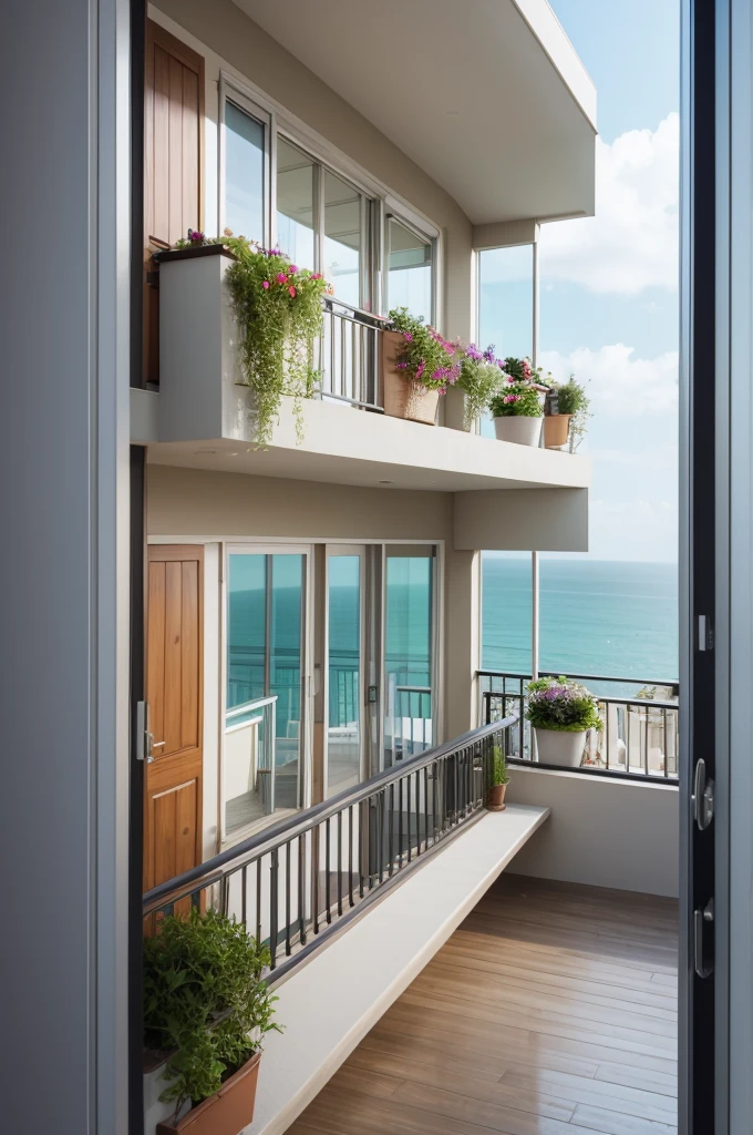 Create a balcony with a sea view from a building