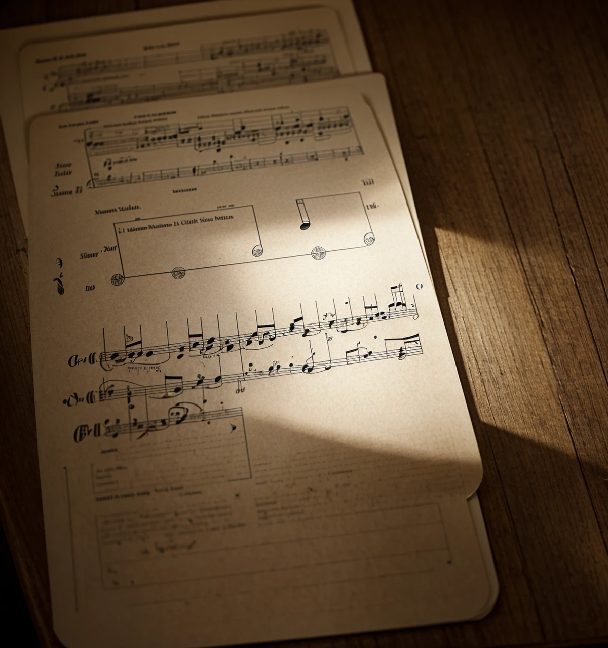 A notepad with sheet music 