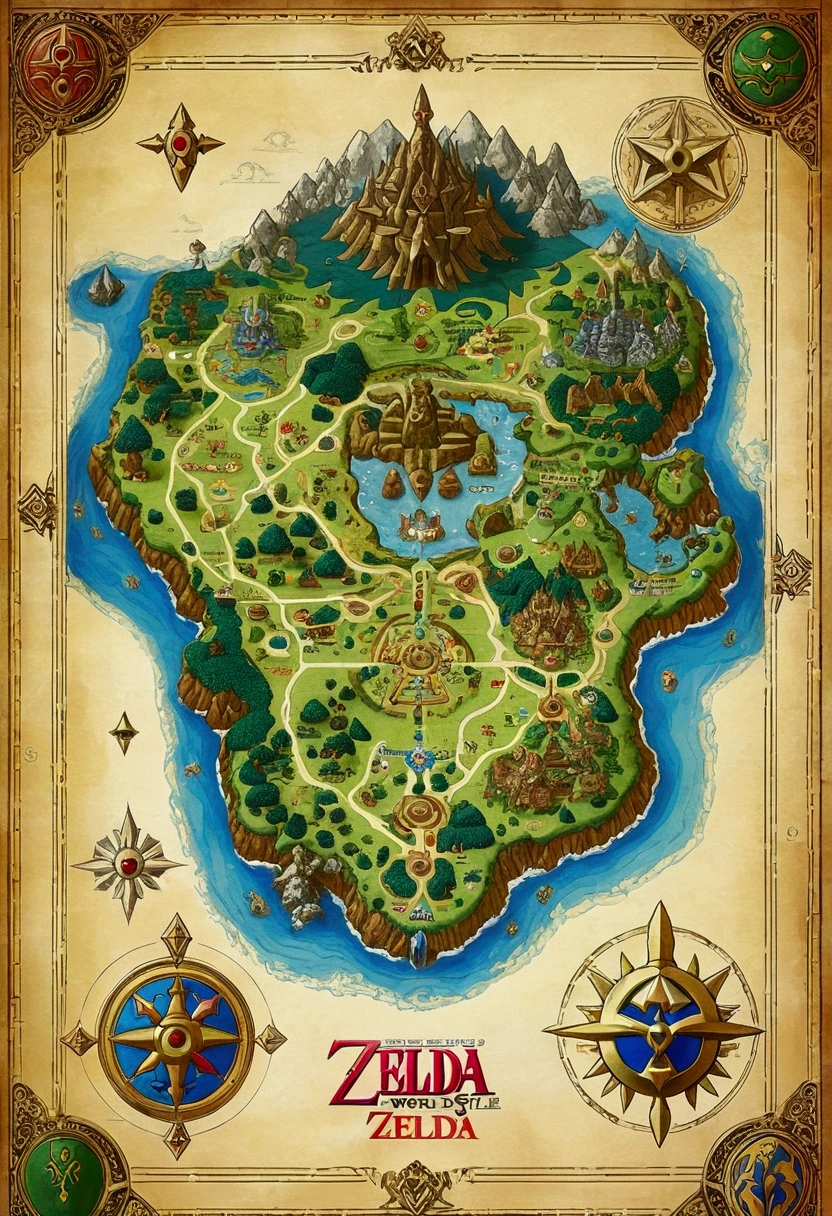 ZELDA World Style Map 