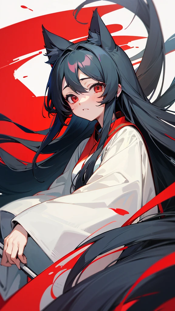 Highest quality　I have long hair　Hina Sorazaki　Red eyes　I don't have anything　Blue and red odd eyes　Cat ear　One person　