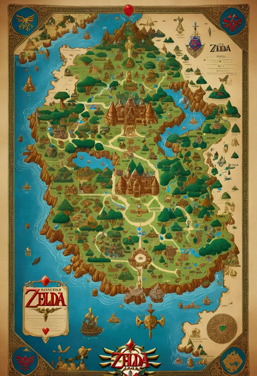 ZELDA World Style Map , ((DETAILED))