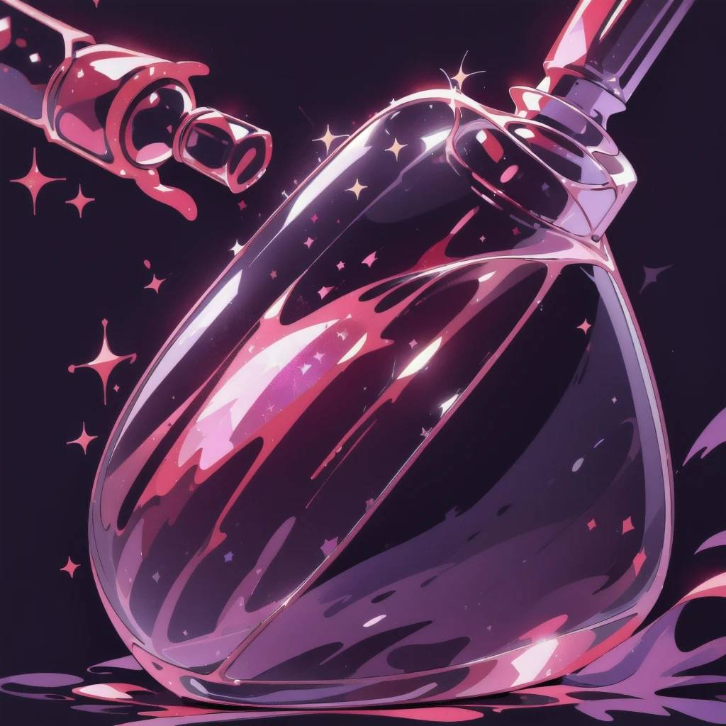 game icon institute, game icon, bottle, red liquid, brilliant diamond in a bottle, sparkle, black background