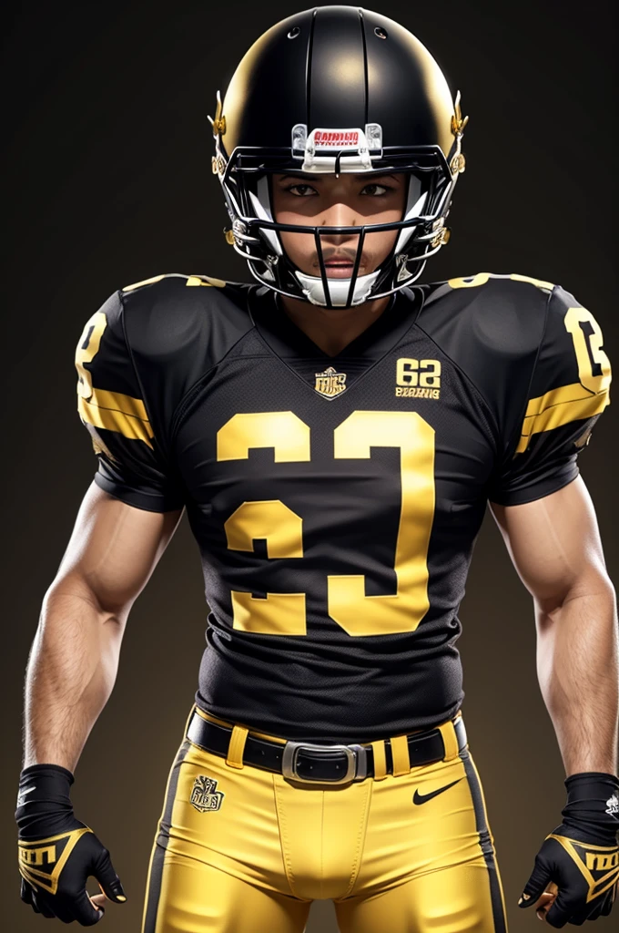 Gold football uniform with black gradient 