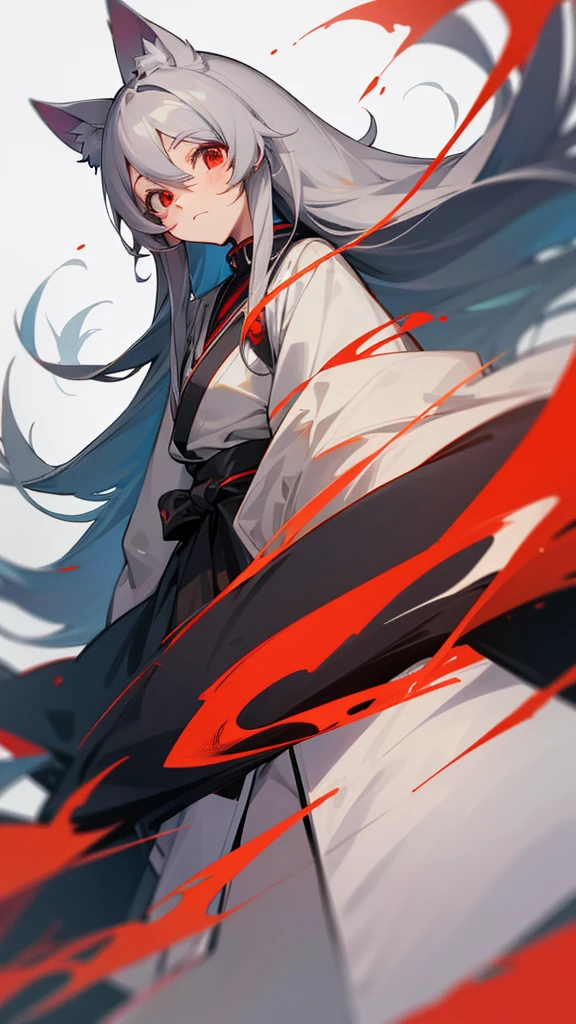 Highest quality I have long hair Gray Hair Hina Sorazaki Red eyes I don't have anything Odd Eye kind Cat ear One person