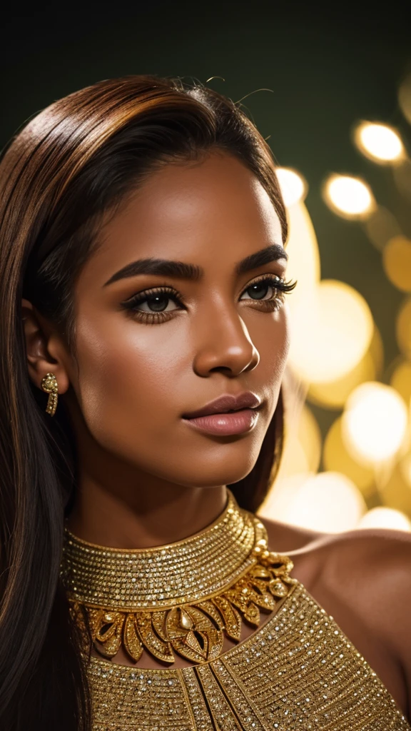 women with 'Gucci gold vvs diamonds , 4:3, photo 12k resolution hash flash lighting, shot on ALEXA 65, Velvia 100 , underexposed, Voigtlnder Nokton 50mm f1.1, in the style of Martin Nikon Z 8 with Zoom Lens | with 24-120mm
Motion