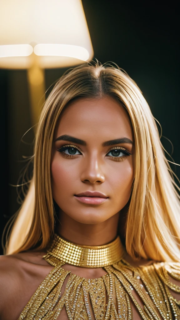 women with 'Gucci gold vvs diamonds , 4:3, photo 12k resolution hash flash lighting, shot on ALEXA 65, Velvia 100 , underexposed, Voigtlnder Nokton 50mm f1.1, in the style of Martin Nikon Z 8 with Zoom Lens | with 24-120mm
Motion