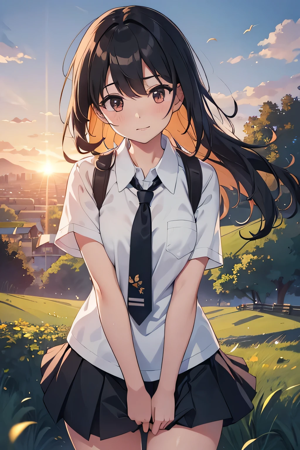 ,((Highest quality,4K, masterpiece:1.3)),((High Resolution)),((It's wonderful)),((Japan countryside:1.2)),((Japan countryside:1.2)),((Japan countryside:1.2)),((Japan countryside:1.2)),((Japanese mountain trails and rice terraces:1.2)),((Standing at the bus stop:1.2)),((Standing at the bus stop:1.2)),(Do not split frames),(Do not split),(Do not split),(sunset:1.2),(sunset:1.2),(sunset:1.2),(sunset:1.2),(One woman:1.8),(One woman:1.8),(One woman:1.8),((dutch angle shot:1.2)),((dutch angle shot:1.2)),((upper body shot:1.2)),((upper body shot:1.2)),((upper body shot:1.2)),((shoot from above:1.2)),((shoot from above:1.2)),((school uniform, short sleeve shirt:1.2)),((school uniform, short sleeve shirt:1.2)),((school uniform, short sleeve shirt:1.2)),((school uniform, short sleeve shirt:1.2)),(A tie blowing in the wind:1.4),(A tie blowing in the wind:1.4),(A tie blowing in the wind:1.4),((wavy mouth:1.4)),((wavy mouth:1.4)),((wavy mouth:1.4)),((pigeon toed:1.2)),((pigeon toed:1.2)),((pigeon toed:1.2)),((Bend your knees and stand with your legs together:1.2)),((Bend your knees and stand with your legs together:1.2)),((Bend your knees and stand with your legs together:1.2)),((Bend your knees and stand with your legs together:1.2)),((Bend your knees and stand with your legs together:1.2)),((Bend your knees and stand with your legs together:1.2)),((Hold down the hem of your skirt, which is about to be blown up by the wind:1.2)),((Hold down the hem of your skirt, which is about to be blown up by the wind:1.2)),((Hold down the hem of your skirt, which is about to be blown up by the wind:1.2)),((Hold down the hem of your skirt, which is about to be blown up by the wind:1.2)),((face focus:1.4)),((face focus:1.4)),((face focus:1.4)),((face focus:1.4)),(Shy laugh:1.2),(Shy laugh:1.2),(Shy laugh:1.2),(Shy laugh:1.2),(Panic look:1.2),(Panic look:1.2),(Hair blowing in the strong wind:1.2),(Hair blowing in the strong wind:1.2),(Hair blowing in the strong wind:1.2),(shoot from front),(shoot from front),(shoot from front),((Light brown eyes:1.2)),((Light brown eyes:1.2)),((Beautiful highlighted eyes)),((Light brown eyes:1.2)),((Light brown eyes:1.2)),((Light brown eyes:1.2)),((Beautiful highlighted eyes)),((Light brown eyes:1.2)),((Shiny black hair:1.4)),((Shiny black hair:1.4)),((Shiny black hair:1.4)),((Fluffy short bob:1.2)),((Fluffy short bob:1.2)),((Fluffy short bob:1.2)),((Fluffy short bob:1.2)),((Parted bangs)),((Parted bangs)),((Parted bangs)),(Beautiful breasts),(Beautiful breasts),Japanese women, 14 years old gravure photo, High Contrast, Aperture F3.2, Focal length 100mm, (((peace sign))),wakame, wakame, wakame, wakame, wakame, wakame, wakame, wakame, wakame, wakame, wakame, wakame, wakame, wakame, wakame, wakame, wakame, wakame, wakame, wakame, wakame, wakame, wakame, wakame, wakame