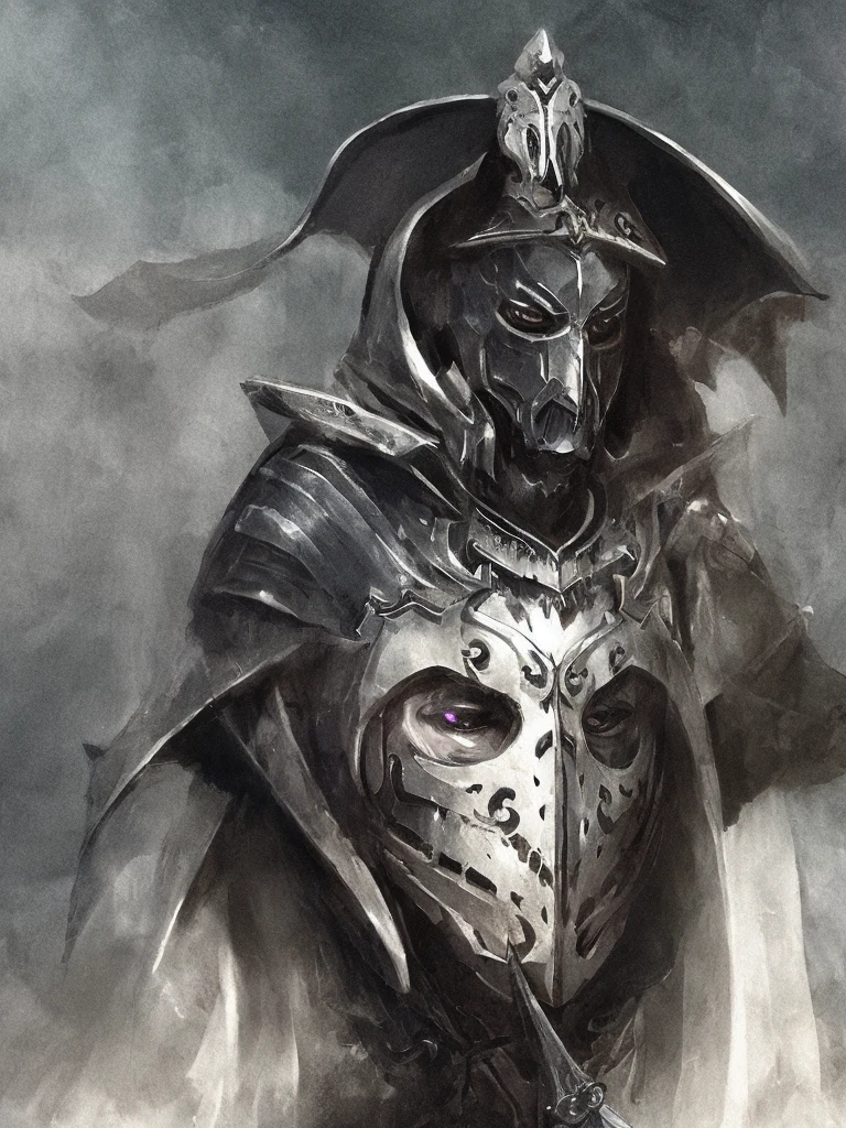 Close-up of the Grim Reaper as a handsome but creepy knight, wearing intricate dark armor, horror concept art, dark fairytale atmosphere, Johan Grenier style, Alyssa Monks style