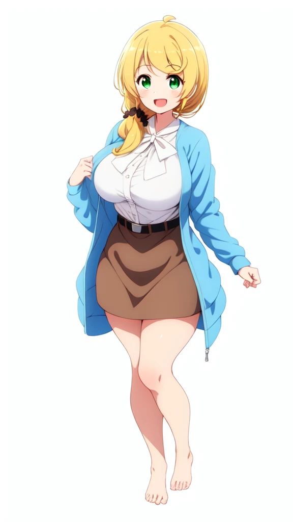 One girl, simple white background, smile, (teacher:1.4), Open your mouth,
Ellen_baker, Green Eyes, Blonde, Long Hair, Hair Scrunchie, Jacket, White shirt, Skirt best quality, masterpiece, High resolution, large breasts, milf, Shiny, oily skin, Mature mother, Calf, Seductive mature woman, Perfect body, (thin:1.4), narrow waist, Plus Size Model, (thick thighs, voluptuous thighs), full body, feet,