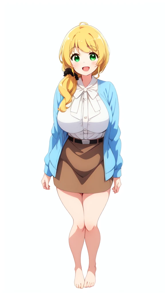One girl, simple white background, smile, (teacher:1.4), Open your mouth,
Ellen_baker, Green Eyes, Blonde, Long Hair, Hair Scrunchie, Jacket, White shirt, Skirt best quality, masterpiece, High resolution, large breasts, milf, Shiny, oily skin, Mature mother, Calf, Seductive mature woman, Perfect body, (thin:1.4), narrow waist, Plus Size Model, (thick thighs, voluptuous thighs), full body, feet,