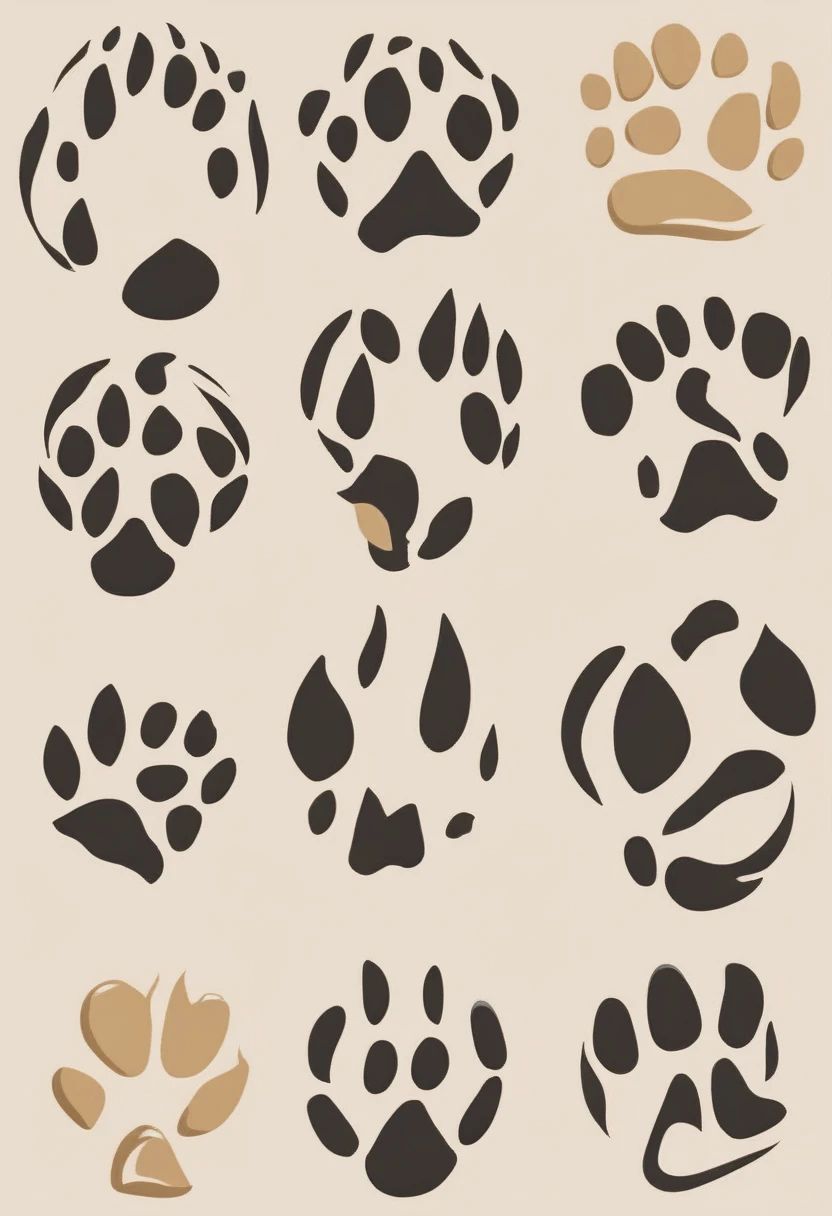 You are a professional creator.

Please create an icon of a dog's paw print.

Create an image of a Shiba Inu's paw print with very delicate quality.

Use bold, carefree strokes.

It should be a Japanese dog with a traditional Japanese-style design and dynamic elements.
