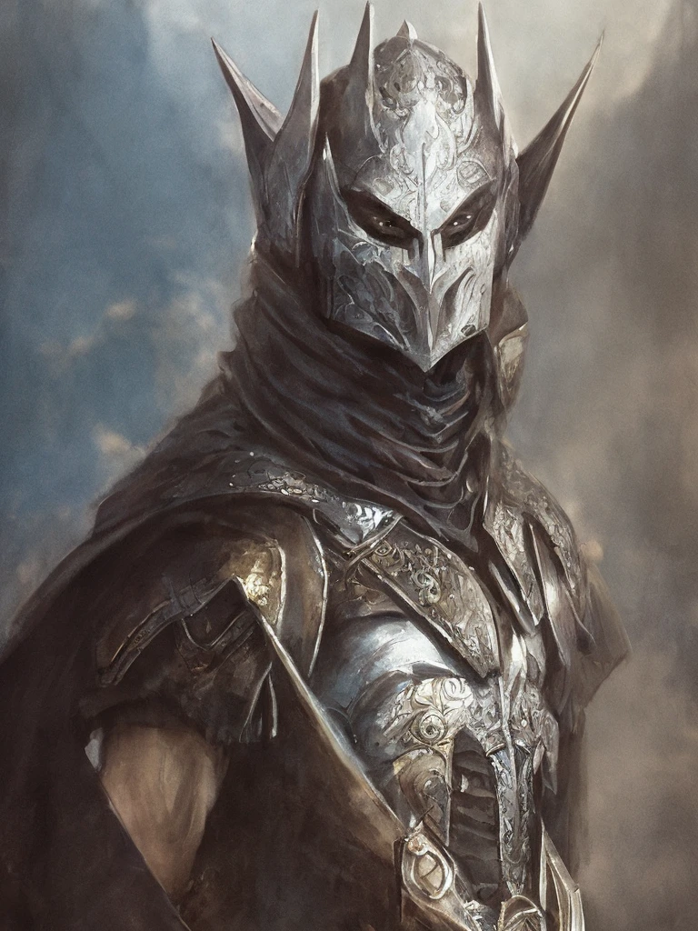 Close-up of a handsome but creepy knight from hell, wearing intricate dark armor, horror concept art, dark fairytale atmosphere, Johan Grenier style, Alyssa Monks style