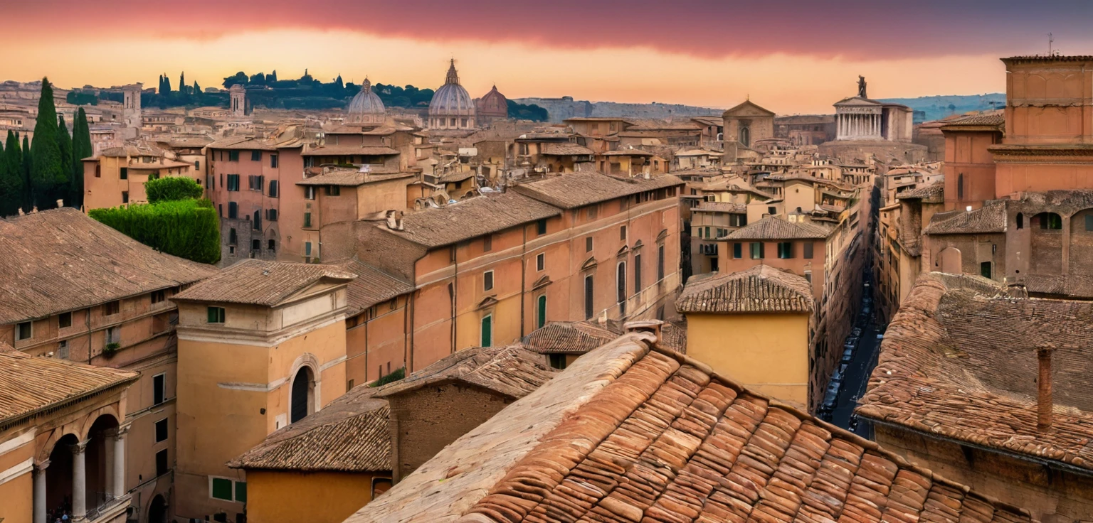 arafed view of a city with a lot of buildings and a clock tower, roman city, rome, ancient rome, rome in background, eternal city, roma, roman monuments, ancient roman setting, rome backdrop, roman historic works, market in ancient rome, old roman style, colosseo, city ruins in the background, ancient roman style, view from slightly above