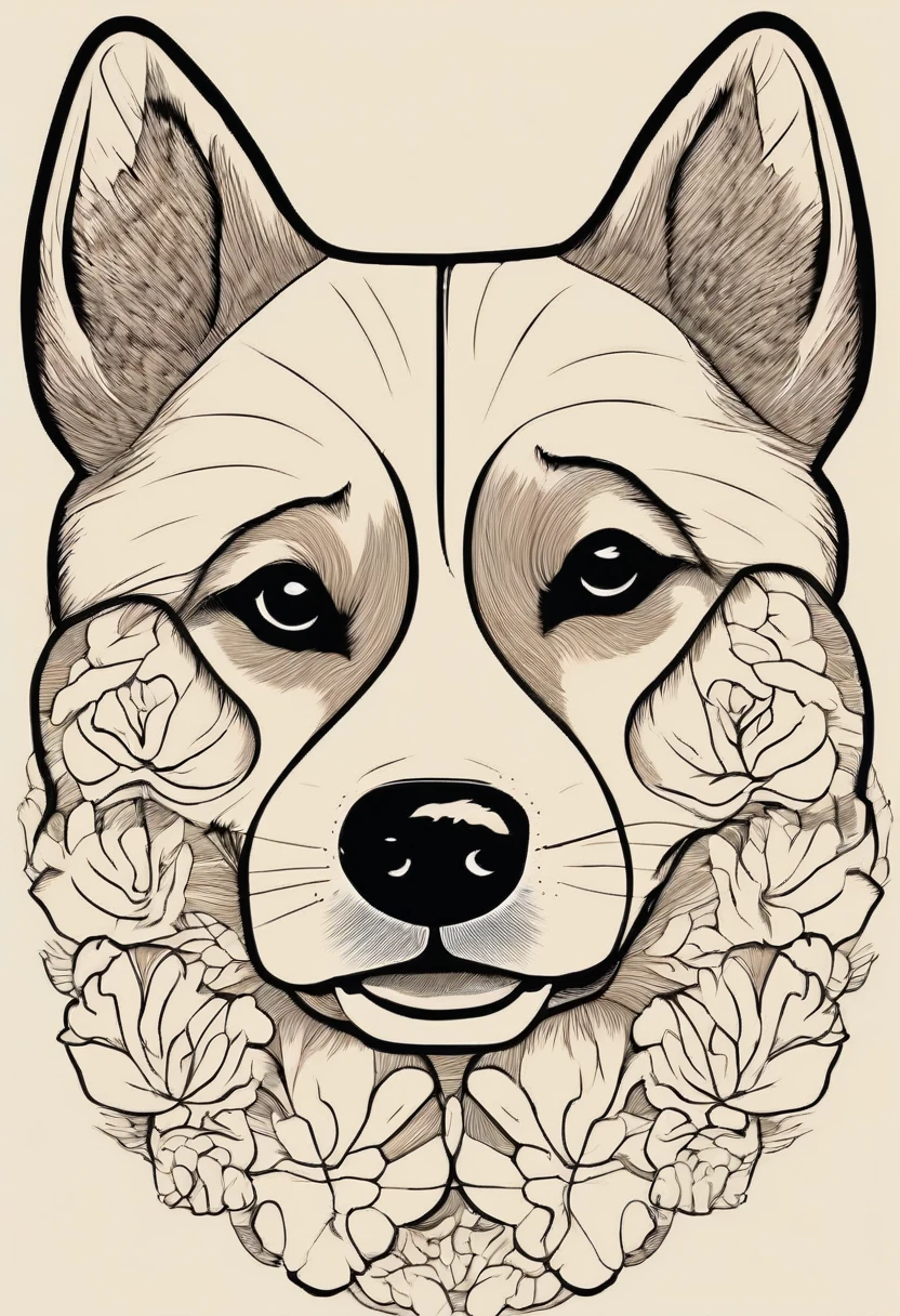 You are a professional creator.
Please create an icon of a dog's paw print.
Create an image of a Shiba Inu's paw print with a traditional Japanese-style design.
The image should have very delicate quality with bold, carefree strokes.
It should be a dynamic representation of a Japanese dog.