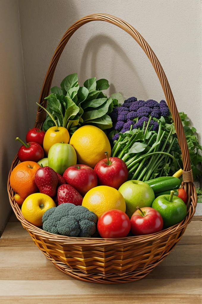 Easy painting of fruit and vegetable basket 
