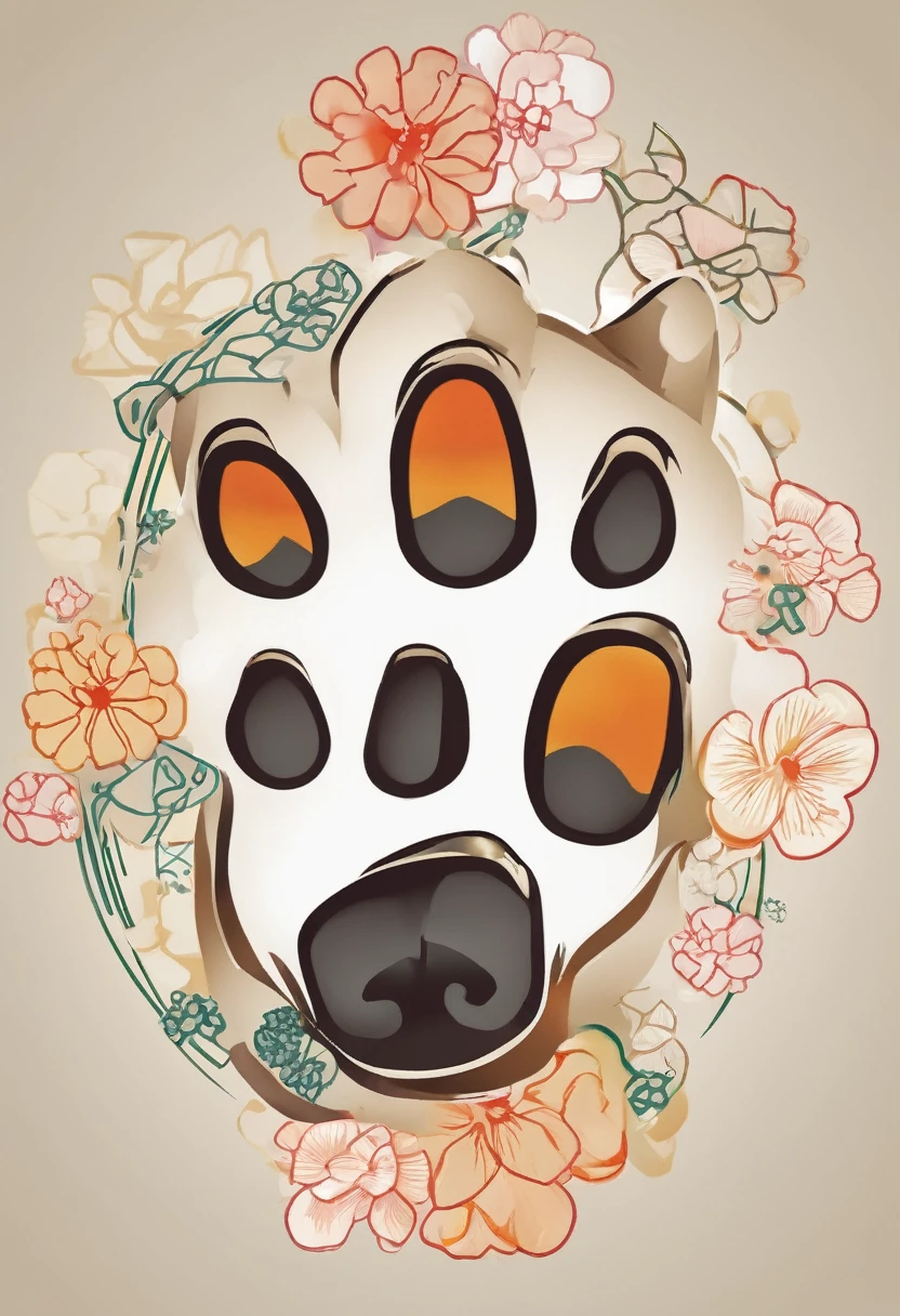 Here is the prompt translated into English:
You are a professional creator.
Please create an icon of a dog's paw print without any text.
Create an image of a Shiba Inu's paw print with a traditional Japanese-style design.
The image should have very delicate quality with bold, colorful strokes.
It should be a dynamic representation of a Japanese dog.