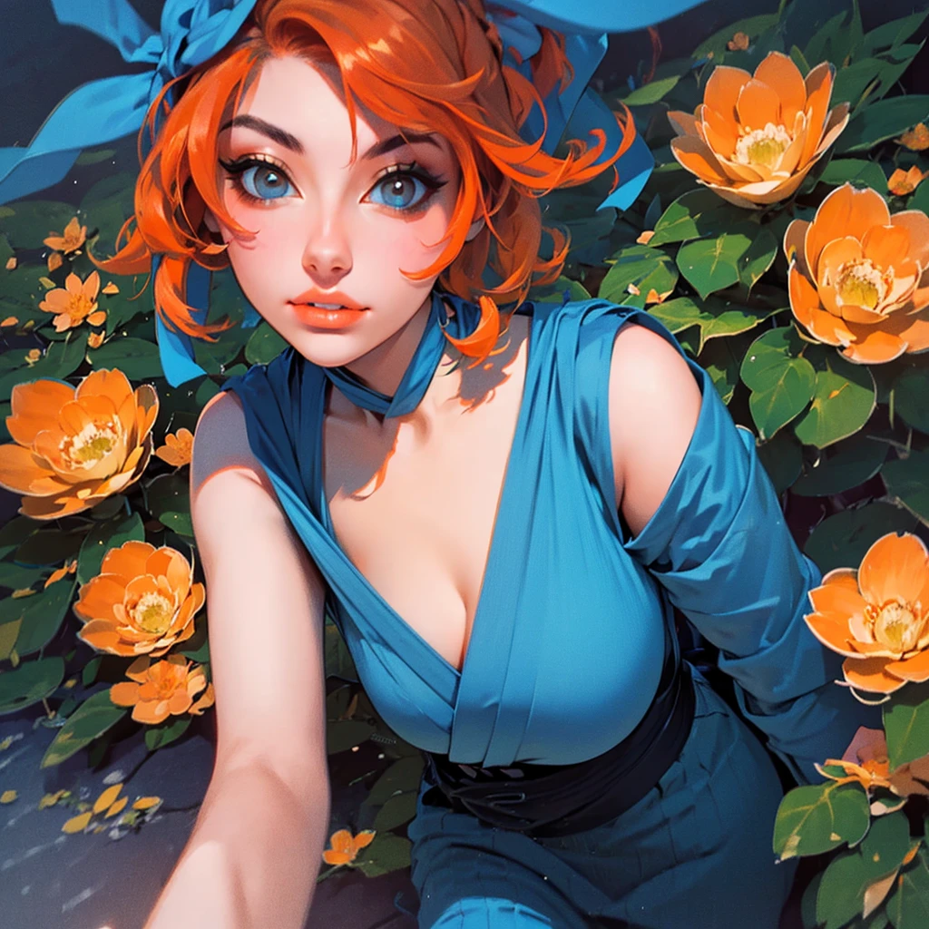 Close-up of a woman with colorful hair and necklace, anime girl with cosmic hair, Rossdraws' soft vitality, Guvez style artwork, fantasy art style, colorful], Halloween illustration, vibrant fantasy style, Rossdraws cartoon full of vitality, cosmic and colorful, Guweiz, colorful digital fantasy art, stunning art style, beautiful anime style, full body lighting, skin brightening, sexy expression, shot with sony alpha 7, DSLR camera