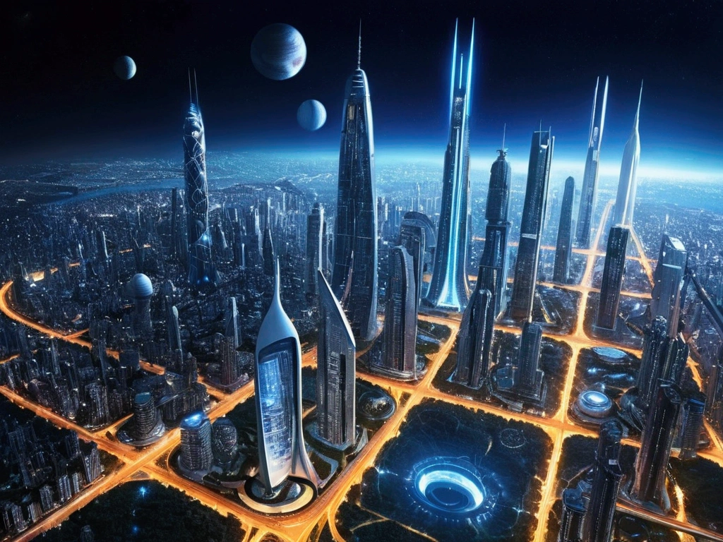 Futuristic cities、space