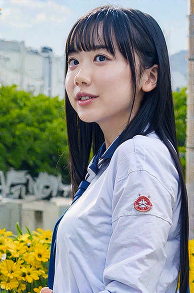 summer、On the way to school、Sailor suit、(upper body shot)
