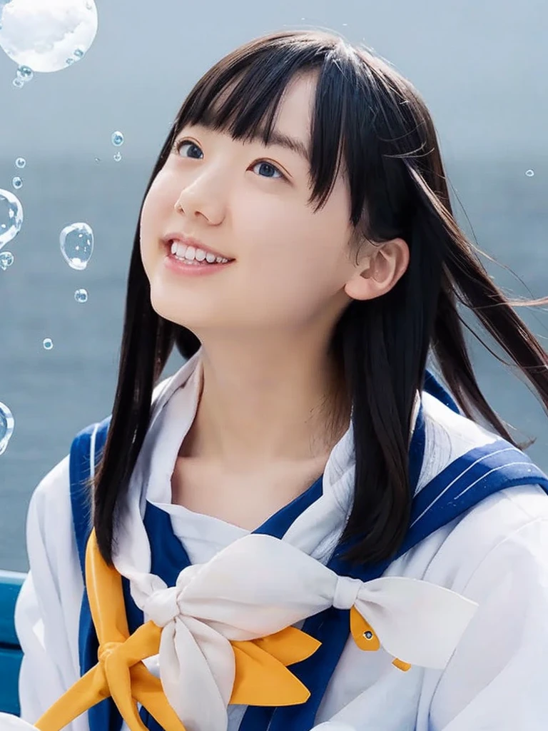 summer、On the way to school、Sailor suit、(upper body shot)
