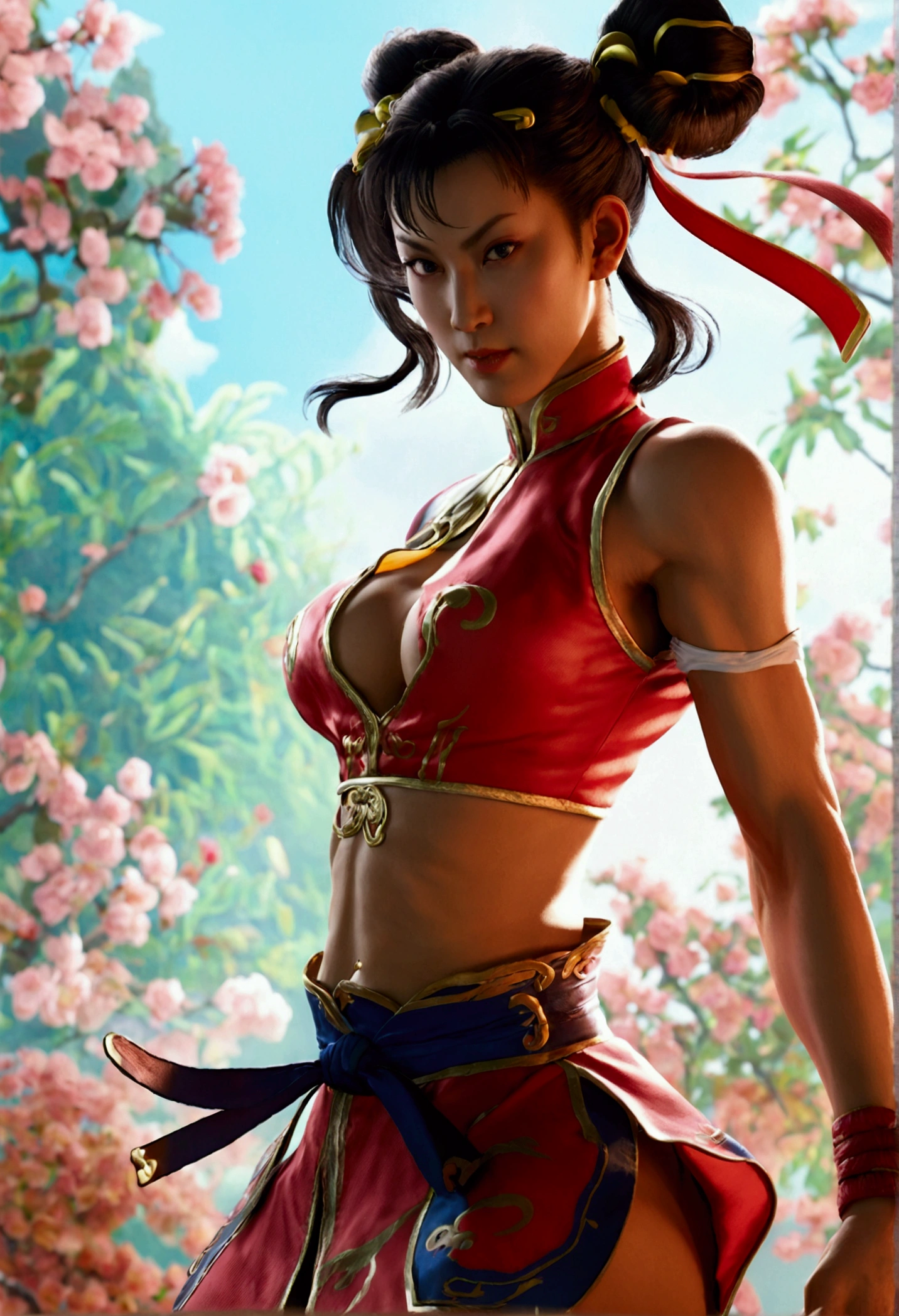 Chun Li, opening your legs,naked,showing her tits, showing her beautiful bottom