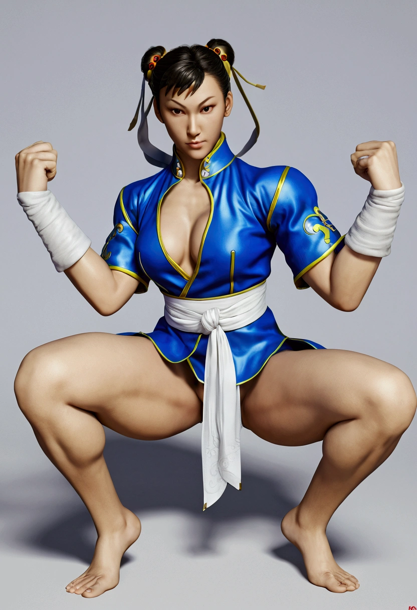 Chun Li, opening your legs,naked,showing her tits, showing her beautiful bottom