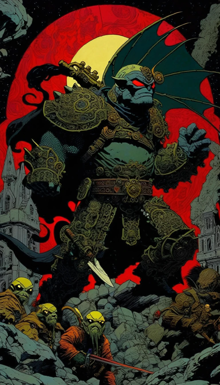 (art inspired by mike Mignola, intricate details, oil painted )
