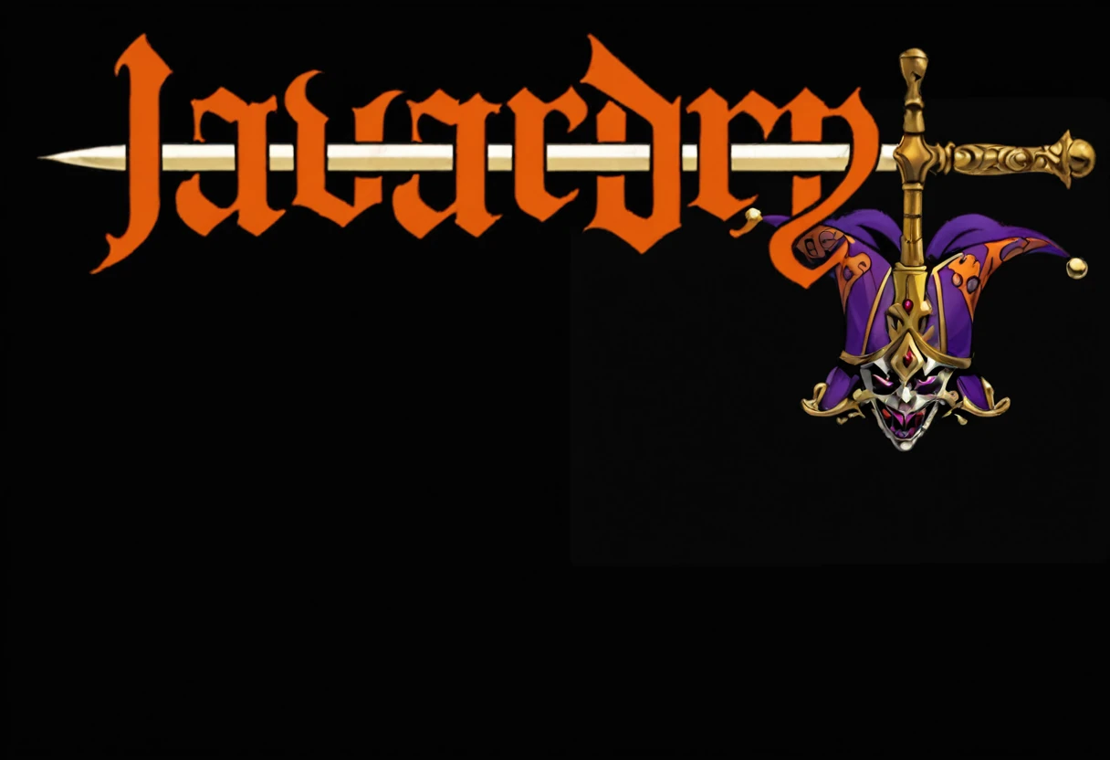Sword and sorcery, Legend, Game Title、dark、Gothic、Antique purple jester's hat(A red jewel at the tip,The hat is decorated with a moon and sun design.)、philosopher's Stone