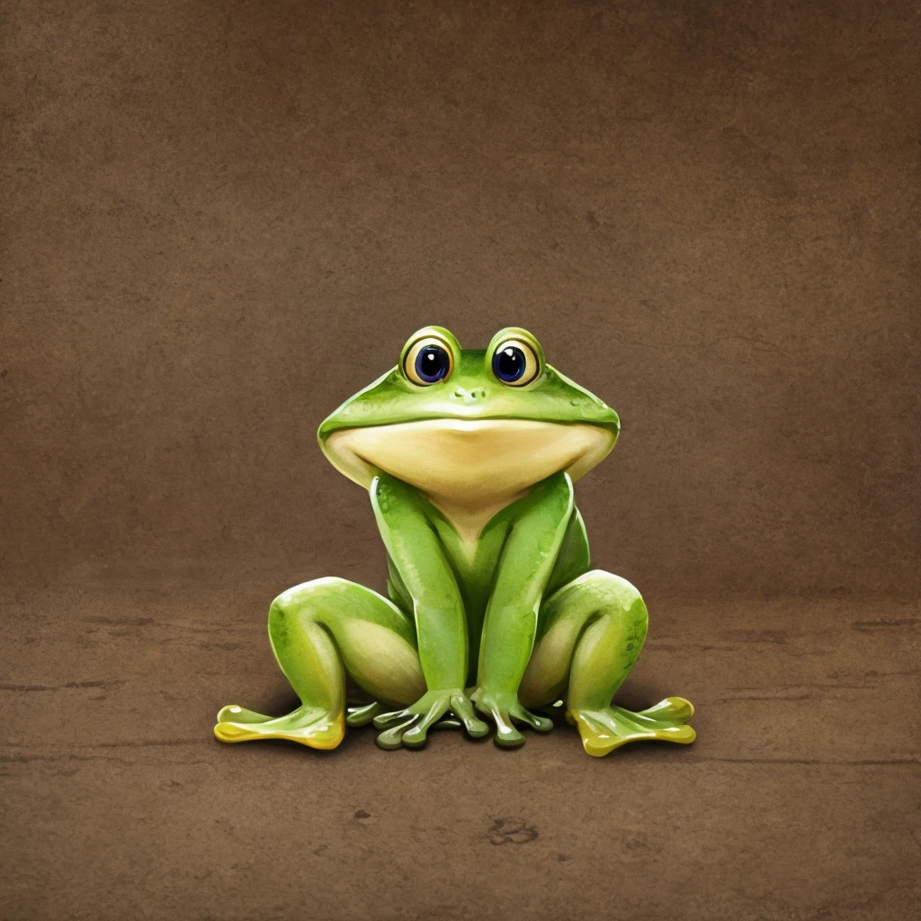 create a picture of a little cute frog