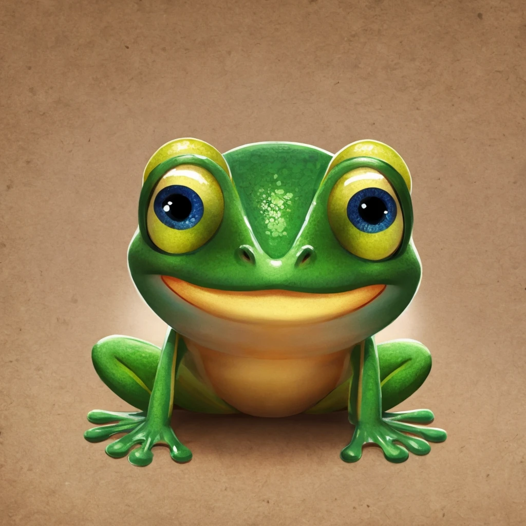 create a picture of a little cute frog