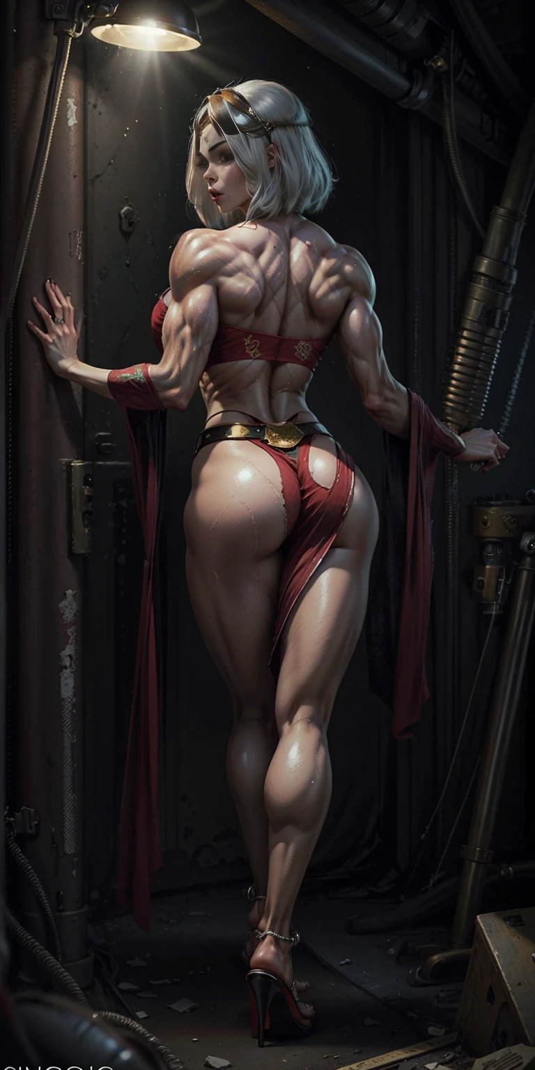 (((1 girl))), (Cassia Orsellio), (short white hair), (Red eyes), , (((wearing a sexy Santa suit))), (Full body view), (in the motel room), (((slender, muscular legs))), thin waist, Stomach Muscles, big ass, (((Full body photo))), black high heel shoes, (standing with one eye closed and showing her very sensual tongue), (((very sensual expression))), (HDR), eye reflection, extended eyes, extended eyes, moody, cheered up, minimalism, cheered up style, ray tracing, cinematic lighting, cinematic lighting, shine, shine, jpeg artifacts, bright light, rays of god, ray tracing, drop shadow, panorama, Sony FE, from behind, below, below, UHD, piece of teacher, necessary, necessary, anatomically correct, super detail, high quality , Best Quality , very high, 16k