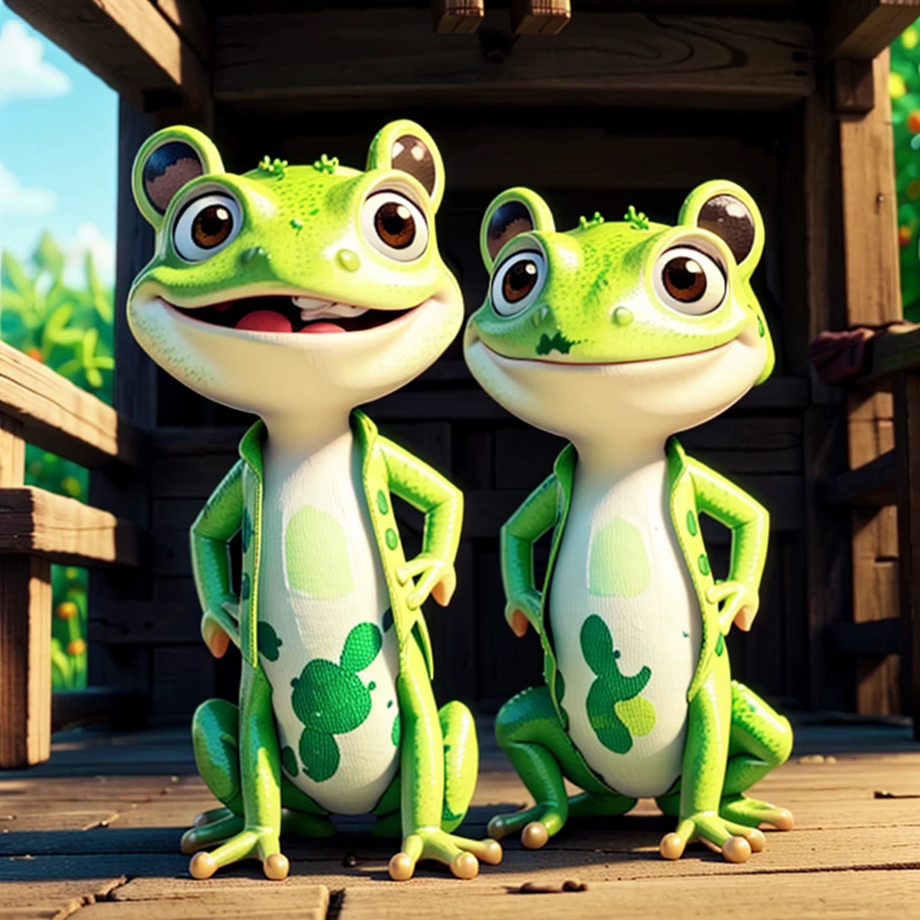 create a picture of a little cute frog