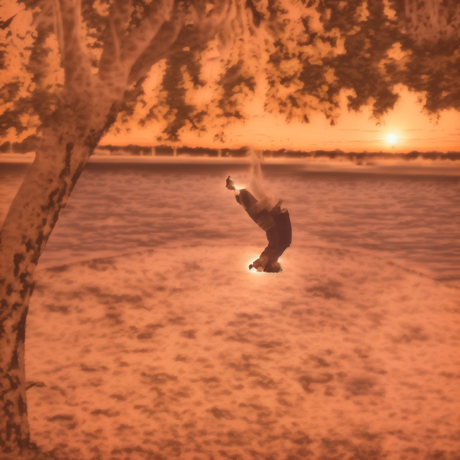 there is a man who is jumping in the air with another man behind him, they are a couple hugging, camilo gc, doing a backflip, flying shot, levitating above the ground, Levitation, mid action swing, levitating, insane action pose, Jumping from the Babaob tree, jumping horizontally!!!, Throwing a straight ball, fun pose, instagram picture, there is a magical lake behind them