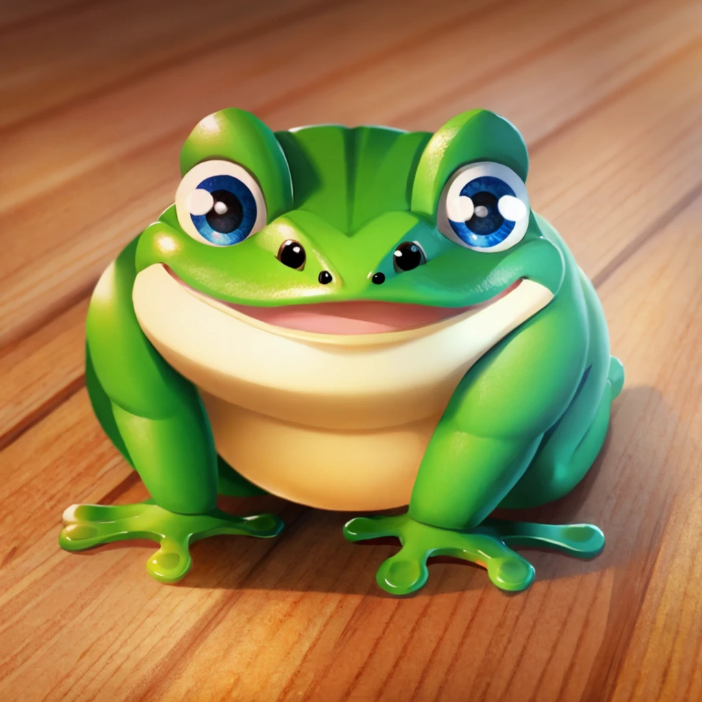 create a picture of a little cute frog