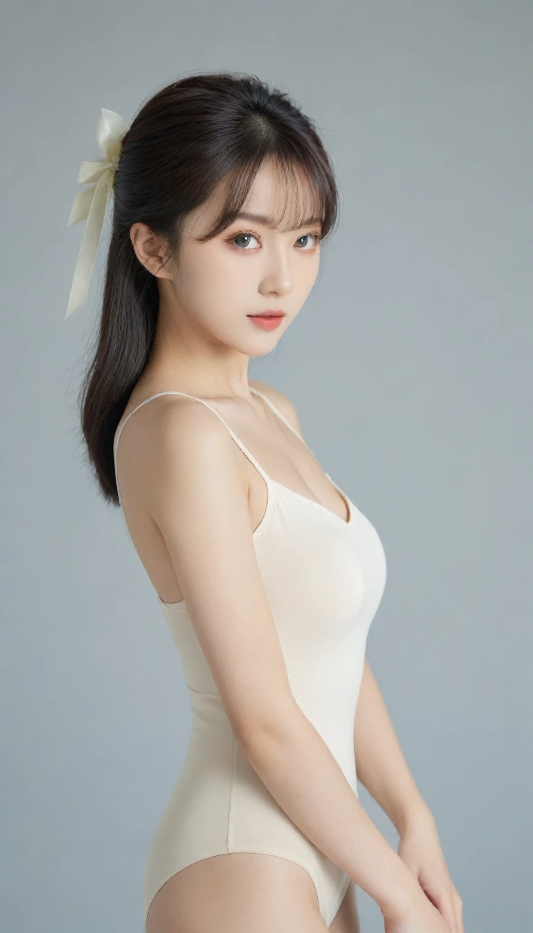 8K, Ultra-high resolution, Highest quality, masterpiece, 三分割法によるphotograph,Surreal, photograph, 1 Girl, (16 years old:1.3), pretty girl, Cute face, Beautiful eyes in every detail, 細かくdetailedに,masterpiece,One Girl:1.2, Japan Female Announcer, whole body,glaring,Black Hair,Bob with bangs,Rhythmic Gymnastics,leotard,(High leg cut), gym,Delicate and smooth skin, Realistic Skin, Perfect and beautiful face ,完璧でCute face, Skin with attention to detail, Perfect limbs、Narrow waist、Thin legs)、Browsing Caution,,Beautiful leg line beauty,Looking at the audience、beauty,Long neck、(((Ideal body type))),A cup small breasts :2,、Portraiture:2、Perfect Anatomy、鮮明なdetailed、detailed、Surreal、Light and shadow,Strong light